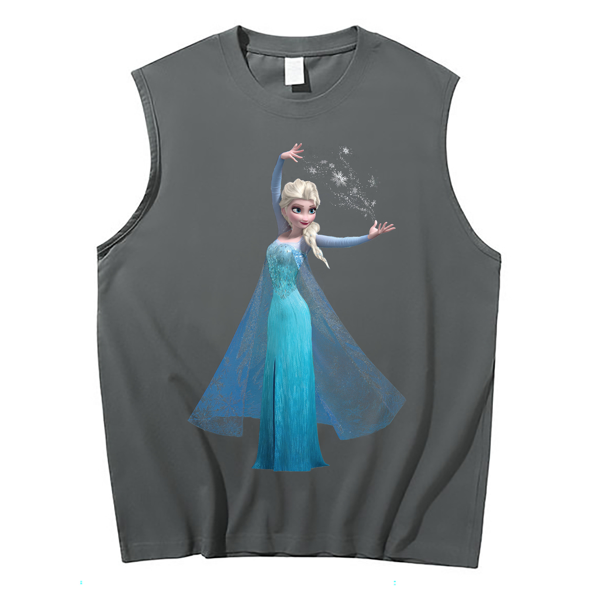 （画像用） アナと雪の女王 アンナ エルサ Frozen Anna Elsa コットン100％タンクトップ（フロントプリント）